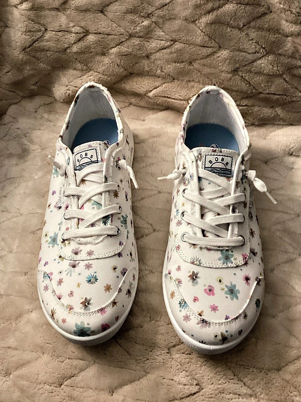 BOBS by Skechers BOBS  Floral Sneakers White & Pink US 11